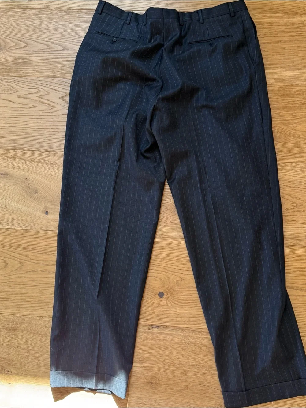Hart Schaffner Marx Charcoal Gray Pinstripe Two-Button Blazer